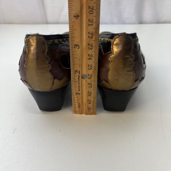 Margaret Jerrold Vintage Art Deco Western Slip On Heels Low Pumps Ladies Size 7M - Picture 4 of 12